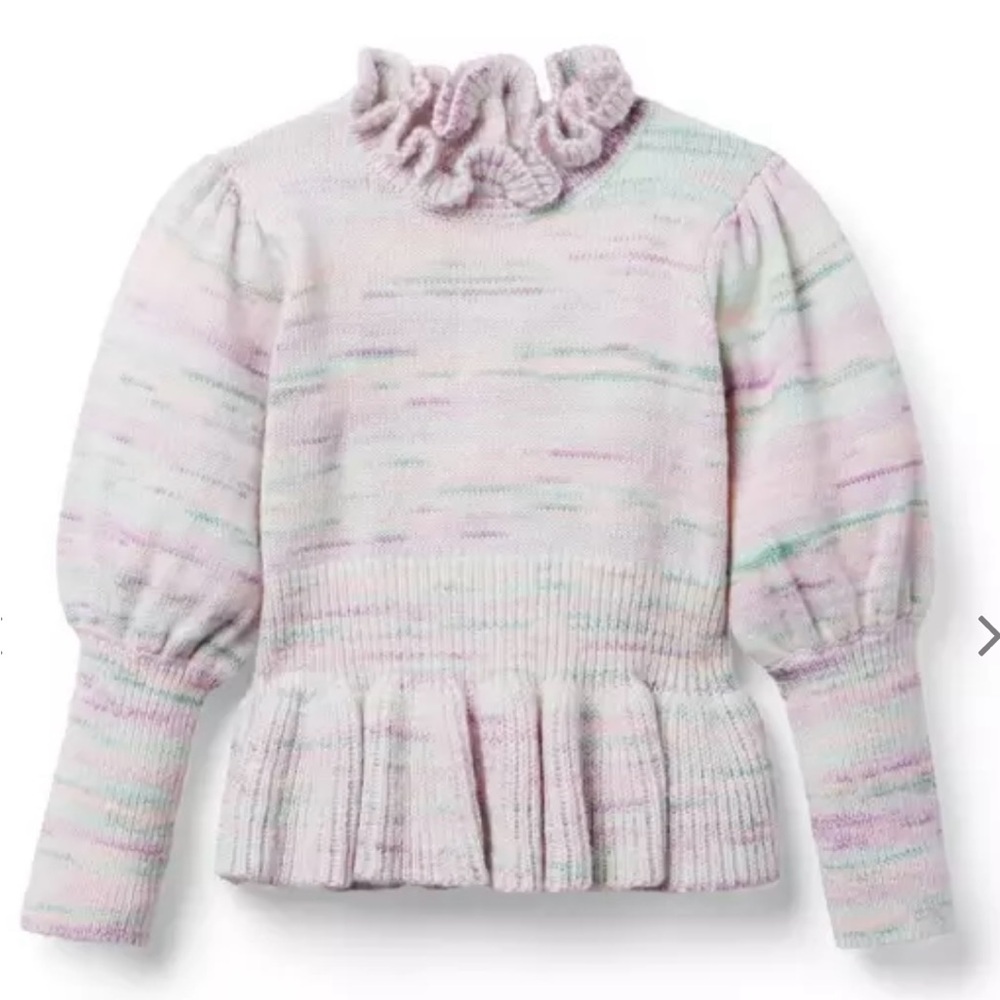 Janie and Jack Marled Peplum Ruffle Sweater Size 3T, NWT
